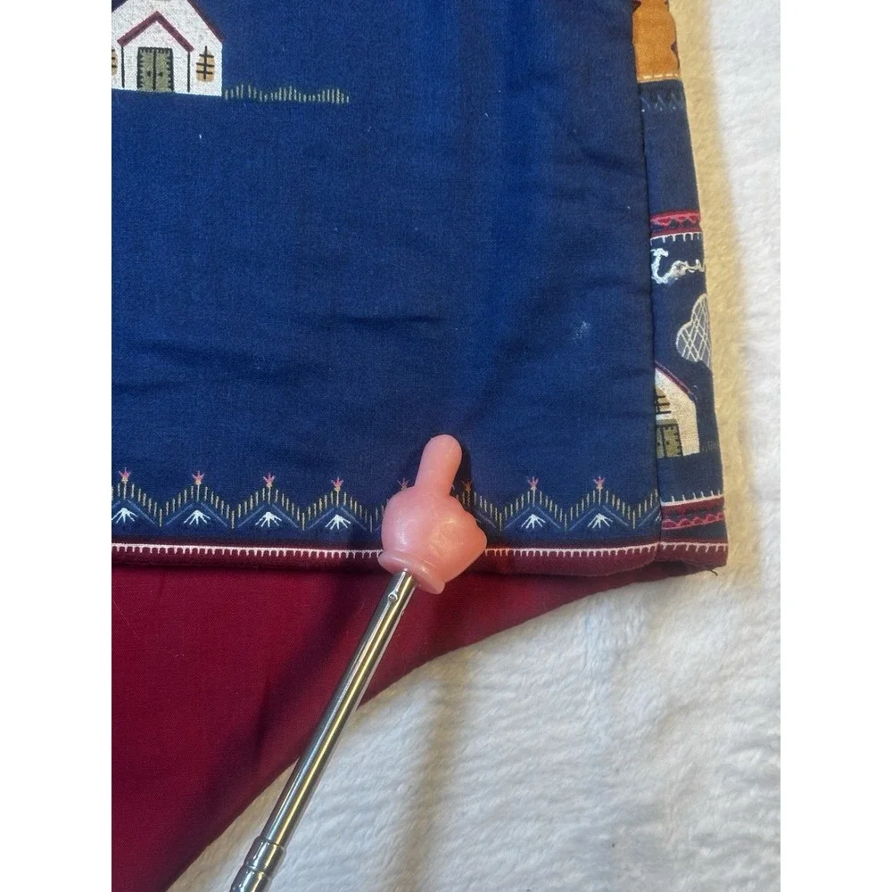 Christmas Patchwork‎ Vest Blue Red Religious Scripture Handmade